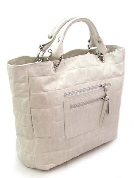 Сумка кожаная белая