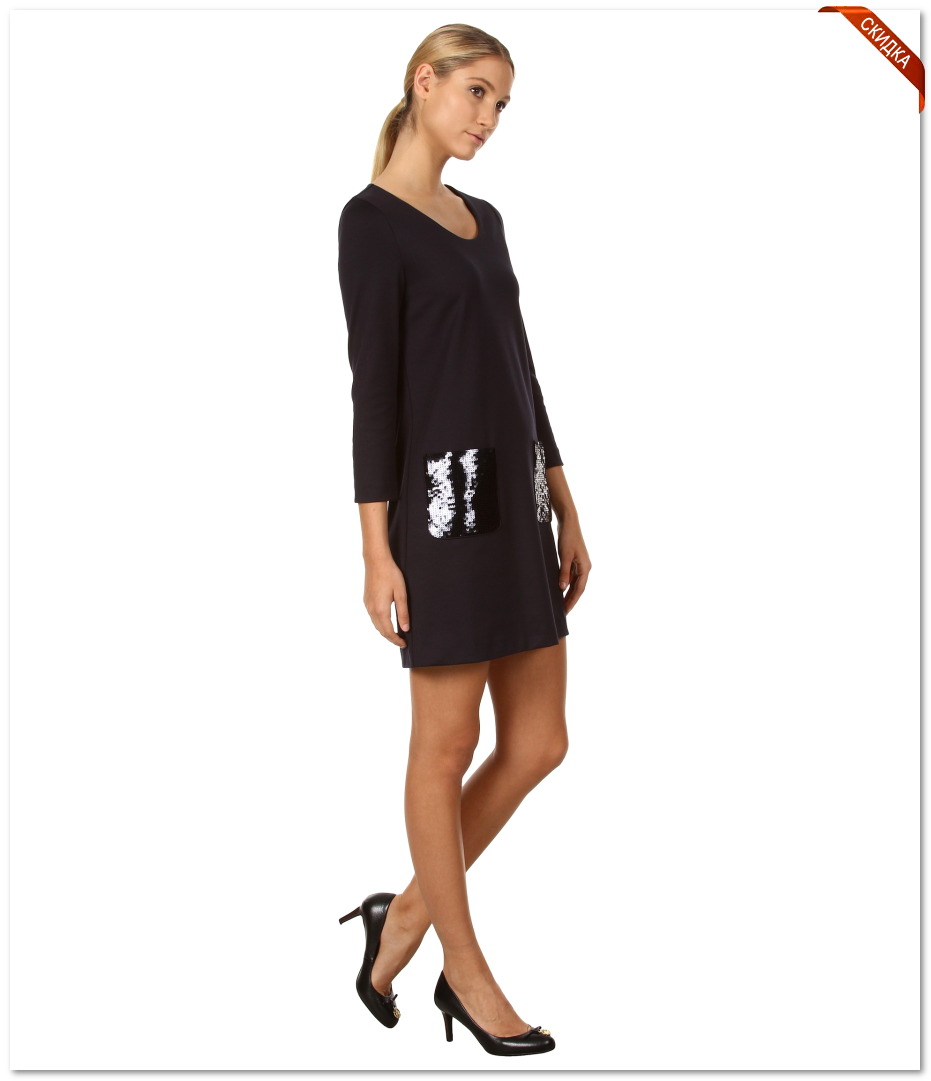 черное платье прямого кроя
