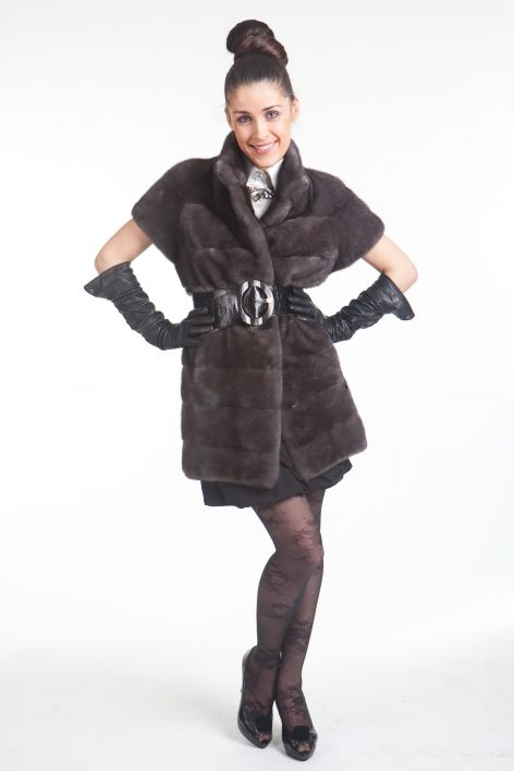 Изысканный норковый жилет Brown Iris от Philippe Ferrat