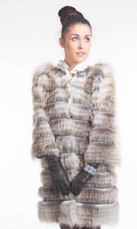 Эксклюзивный лисий жакет на кашемире от Symetrie