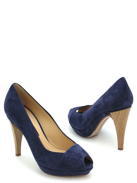 Туфли замшевые васильковые