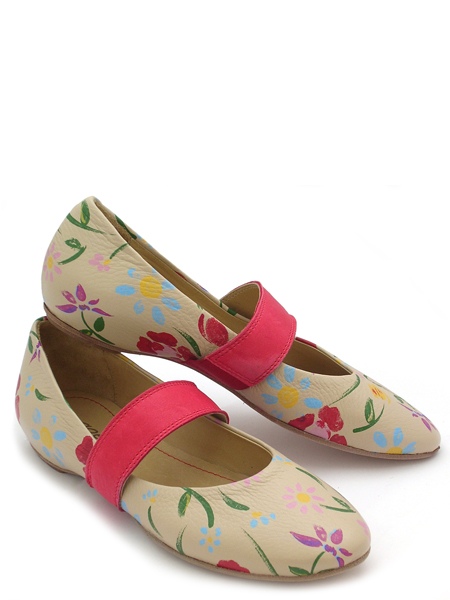 Балетки "Цветочек" кремовые