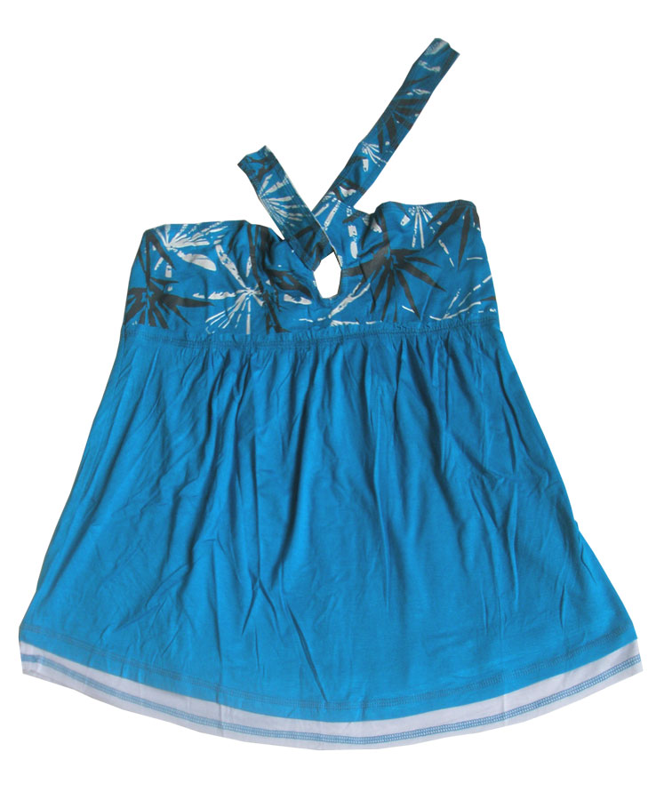 Голубой топик с бантиком