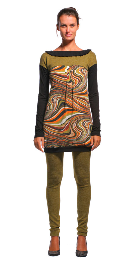 Легинсы оливковые вязаные