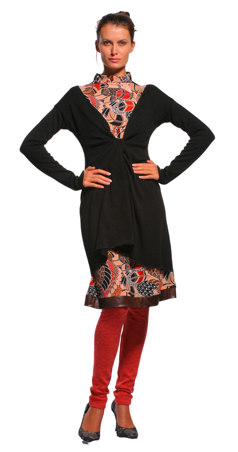 Платье-кардиган орнаментальное Фламинго