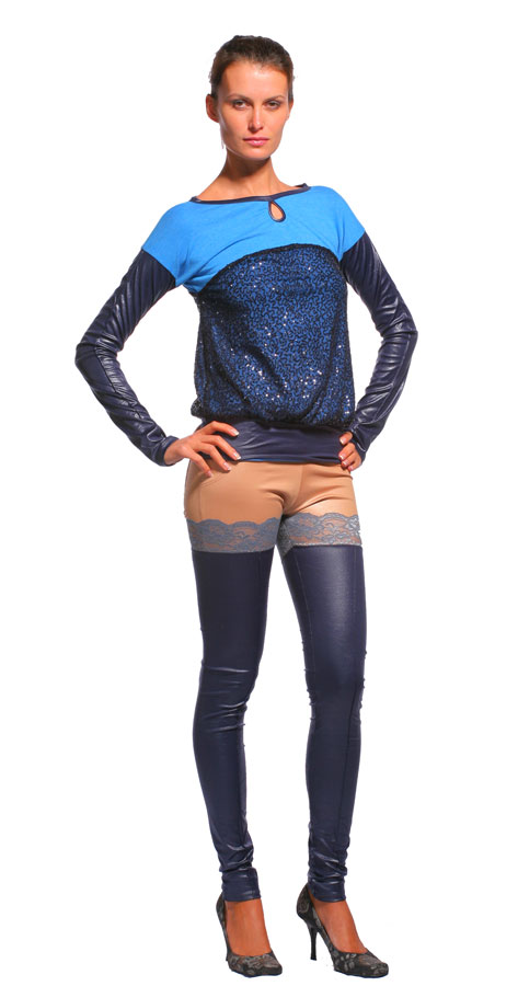 Брюки чулки темно-синие