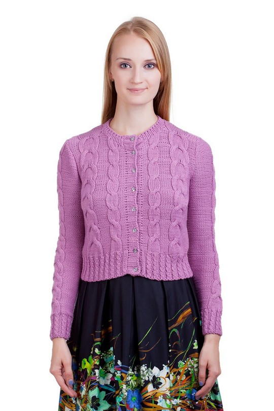 Кофта-кардиган ручной работы с кристаллами Swarovski