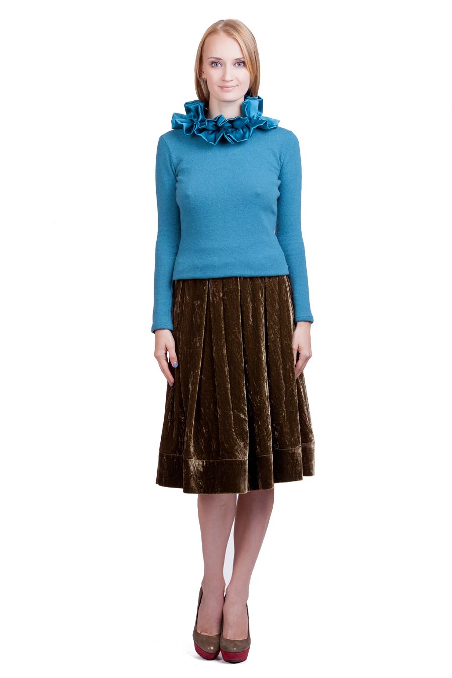 Блуза из ангоровой шерсти с эффектным воротником