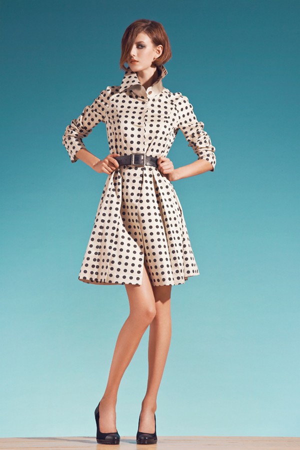 Плащ с высоким воротником "Polka Dot"