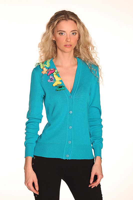 Кардиган бабочки голубой