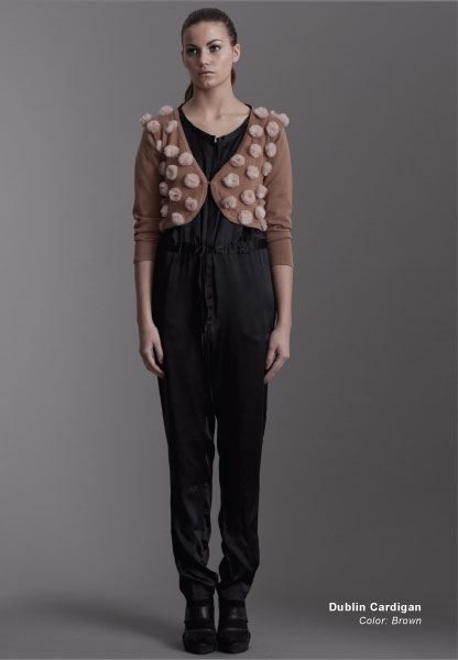 Оригинальный коричневый жакет с мехом от KayCee Copenhagen