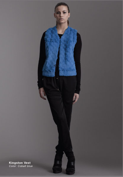 Синий жилет с мехом от KayCee Copenhagen