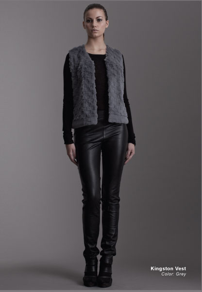Модный серый жилет с мехом от KayCee Copenhagen