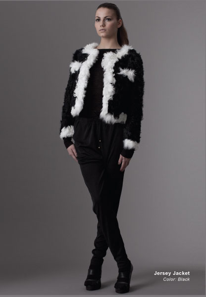 Черно-белый меховый жакет от KayCee Copenhagen