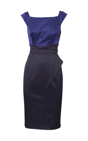 Двуцветное коктейльное платье