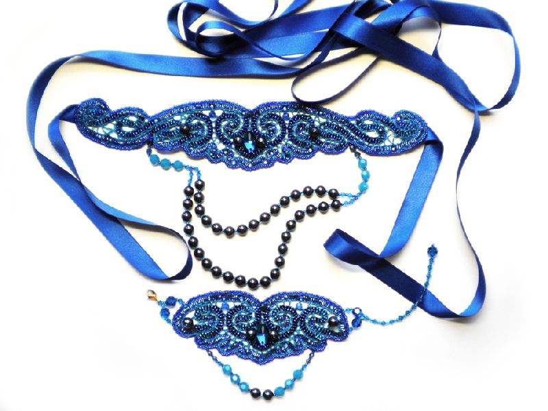 Комплект колье и браслет "Modern Blue"