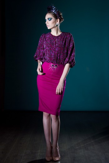 Комбинированное платье с камнями Swarovski