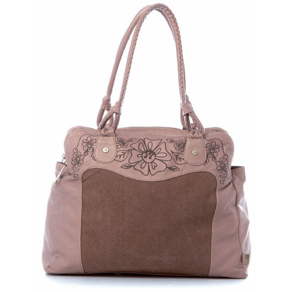 Романтичная сумка с фактурной вставкой