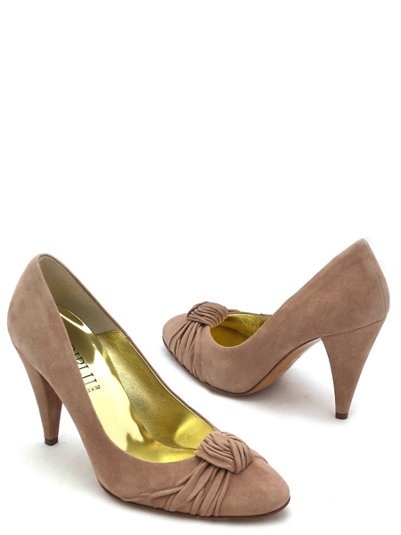 Туфли-лодочки замшевые бежевые