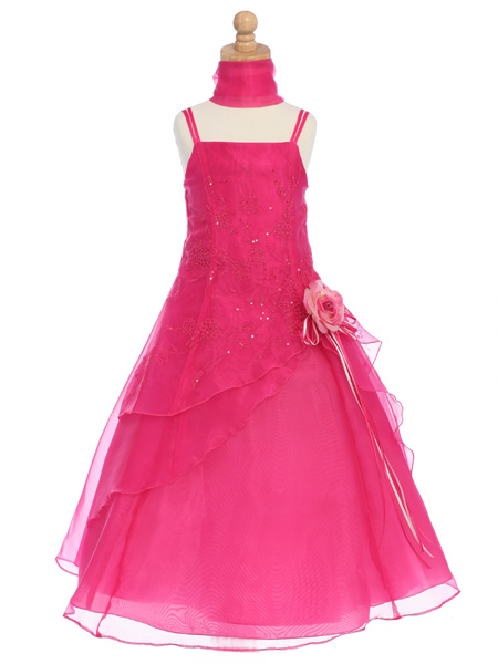 Детское платье "Тэффи" цвет фуксия