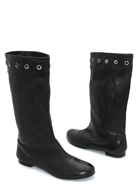 Полусапожки кожаные черные