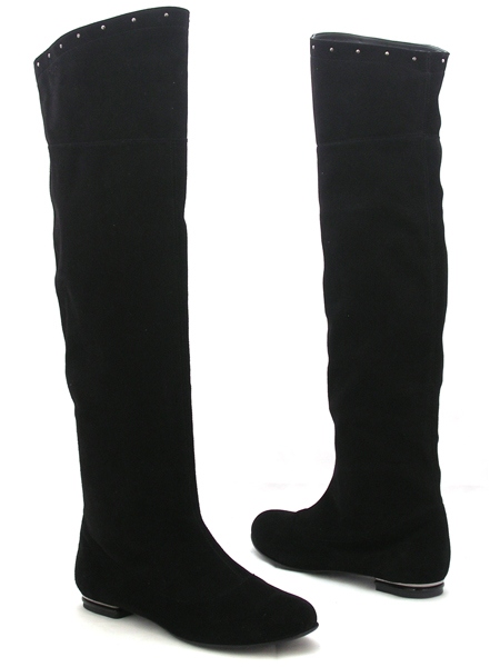 Замшевые ботфорты