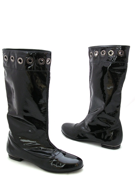 Полусапожки лаковые черные