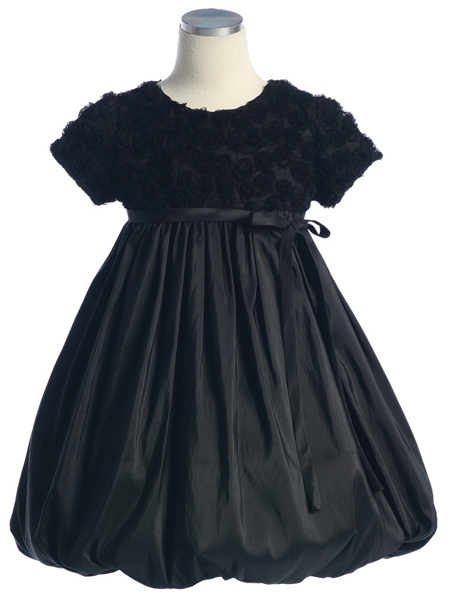 Нарядное детское платье "Розочки" (черное)