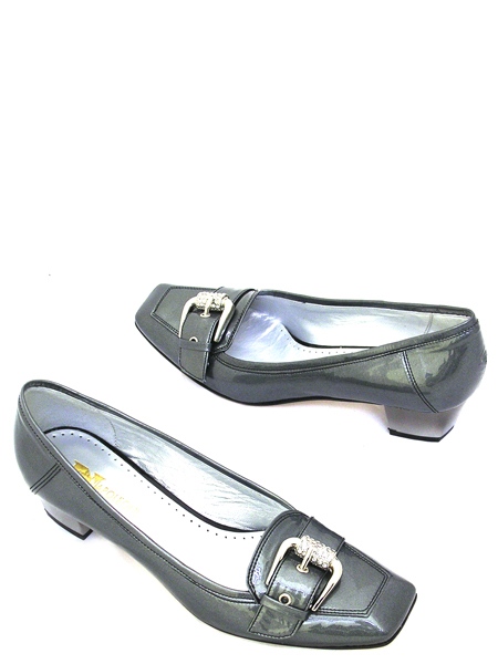 Лаковые туфли серые