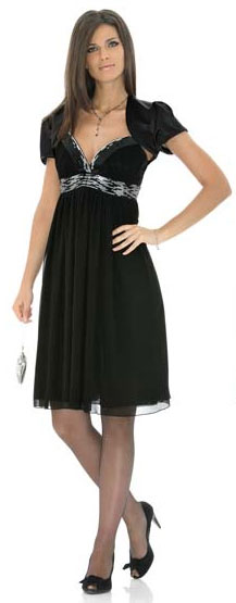 Черное вечернее платье с болеро