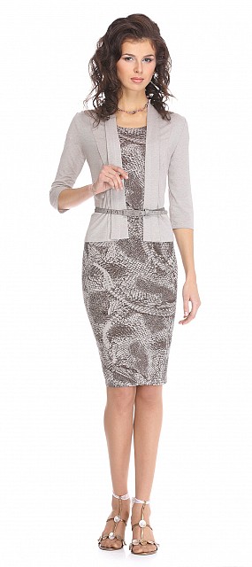 Трикотажное платье с кардиганом