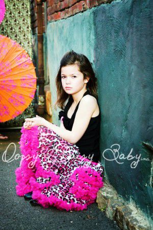 Пышная детская юбка «Розовый леопард»