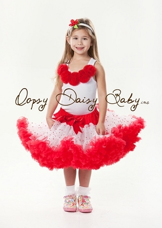 Красная юбка с сердечками