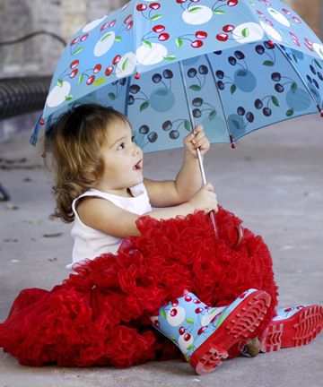 Красная пышная юбка