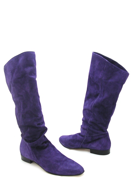 Сапоги весенние замшевые васильковые