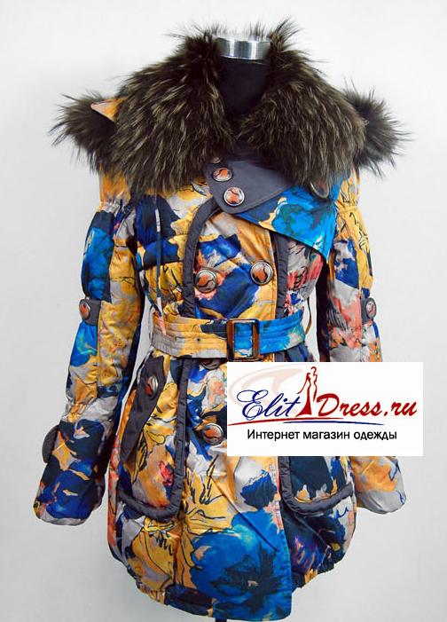 Зимняя куртка с мехом енота