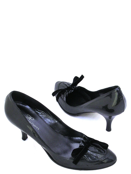 Туфли-лодочки с бантиком из велюра