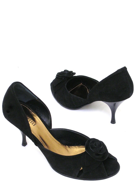 Вечерние замшевые туфли