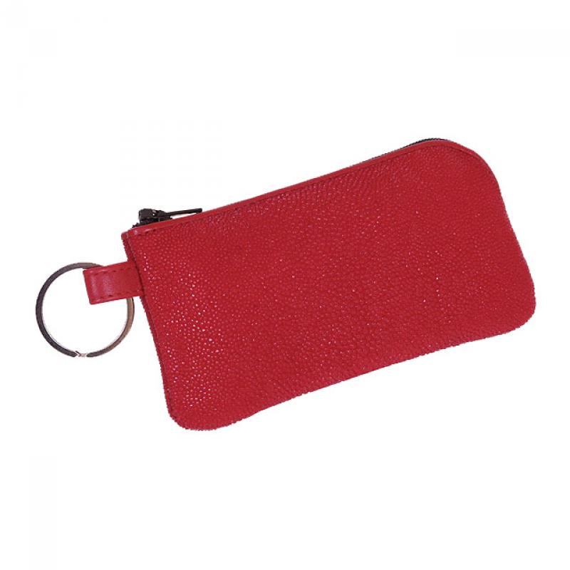 Ключница из кожи ската цвет красный