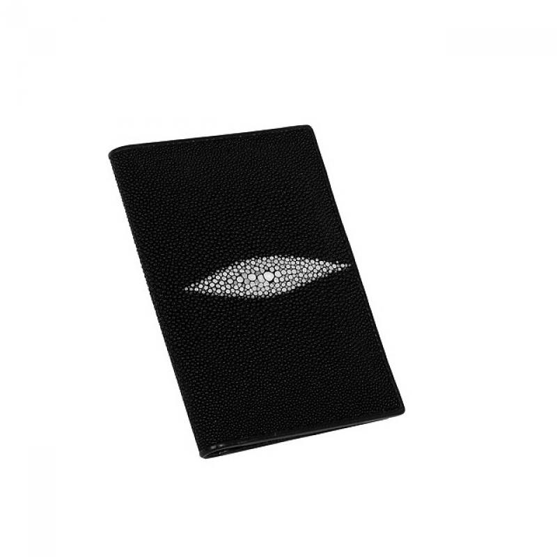 Обложка для паспорта из кожи ската цвет черный