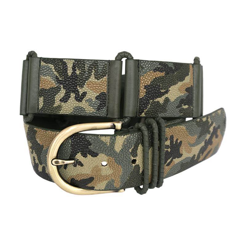 Мужской ремень из кожи ската цвет милитари