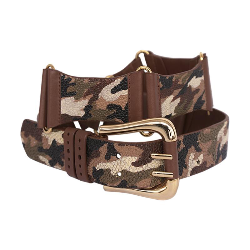 Ремень из кожи ската цвета ХАКИ