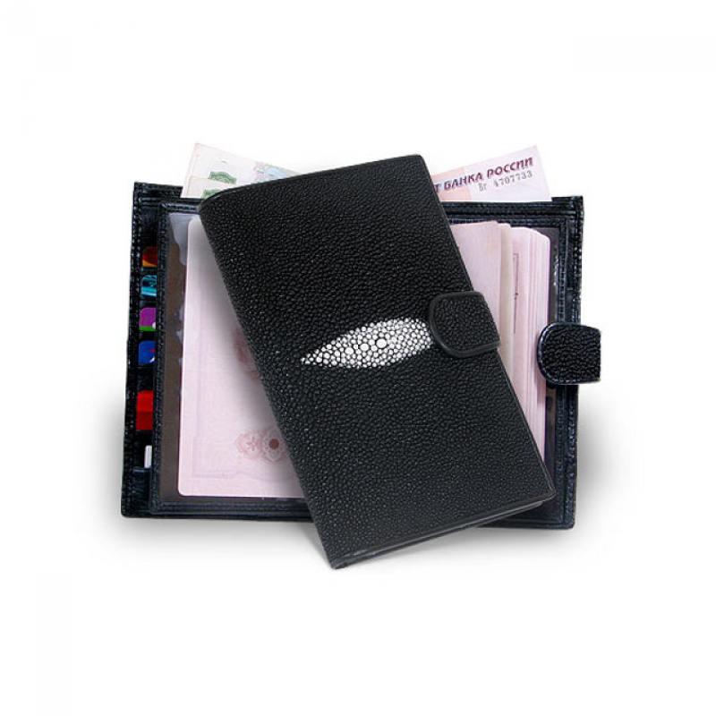 ПОртмоне для документов из кожи ската