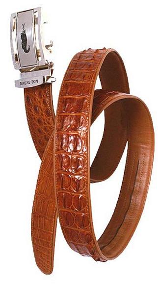 Мужской ремень из кожи крокодила 2 ряда