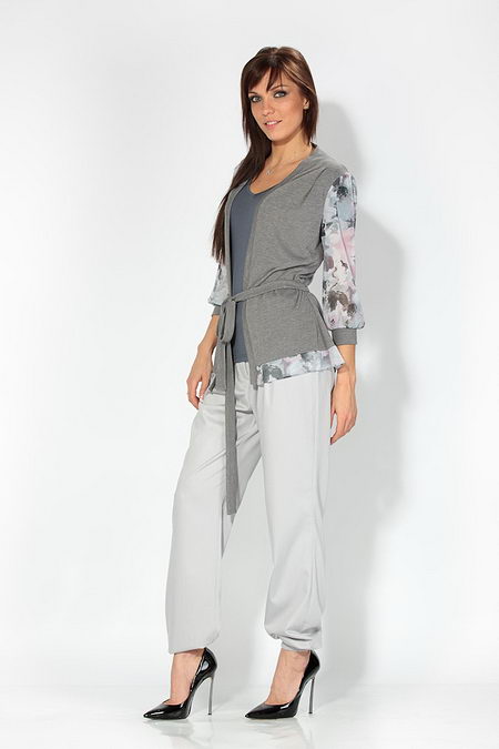 Комбинированный жакет под пояс