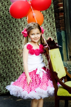 Пышная юбка "Малина" в горошек