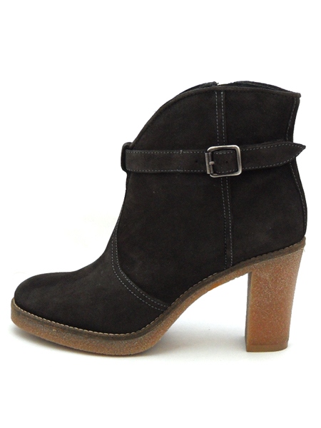 Ботильоны на литой подошве коричневая замша