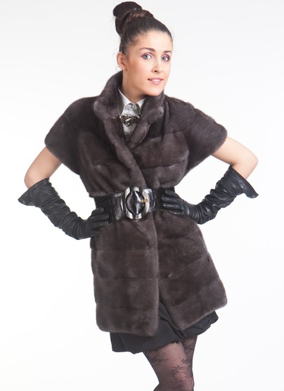 Меховой жилет Kriza из норки Brown iris