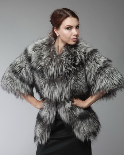 Меховой жакет из чернобурой лисы