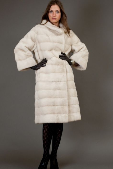 Норковая шуба расцветки White Pearl от Anna Zotoff
